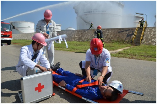 BSR – Diễn tập chữa cháy tại Nhà máy lọc dầu Dung Quất