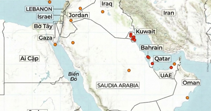 Iran tấn công các căn cứ của Mỹ trên khắp Trung Đông
