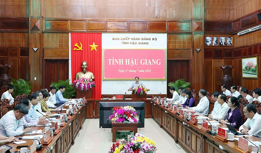 Kết luận của Thủ tướng Chính phủ Phạm Minh Chính tại buổi làm việc với lãnh đạo tỉnh Hậu Giang