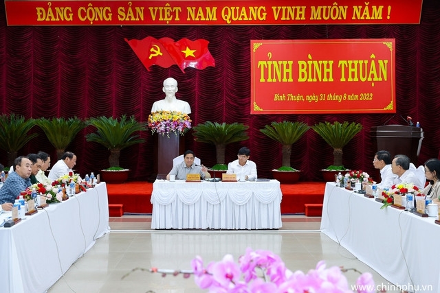 Kết luận của Thủ tướng Chính phủ Phạm Minh Chính tại buổi làm việc với lãnh đạo chủ chốt tỉnh Bình Thuận