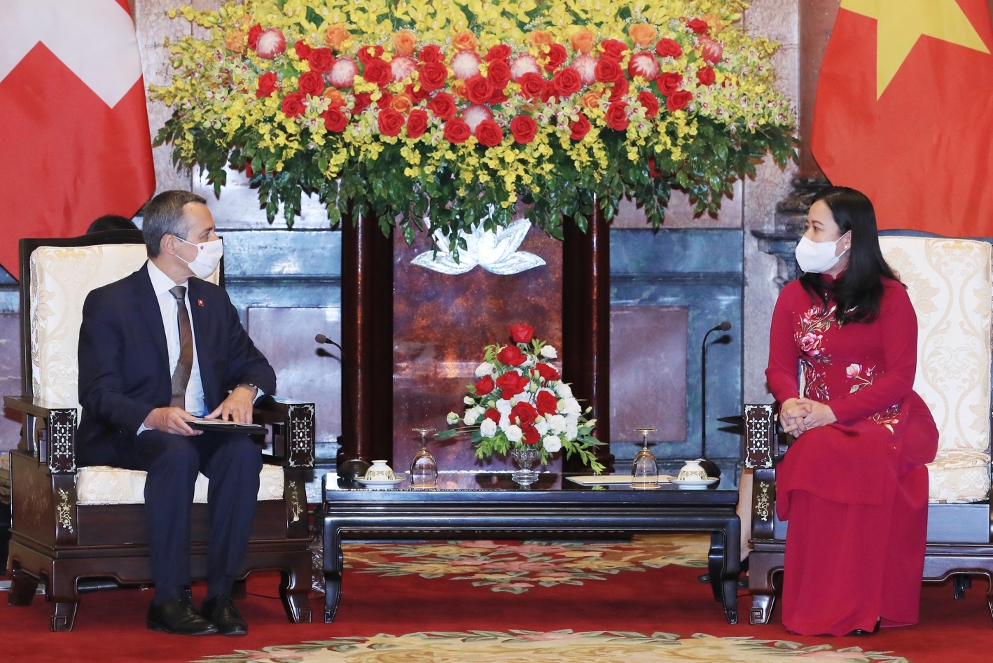 Phó Chủ tịch nước Võ Thị Ánh Xuân tiếp xã giao Phó Tổng thống, Bộ trưởng Ngoại giao Thụy Sỹ