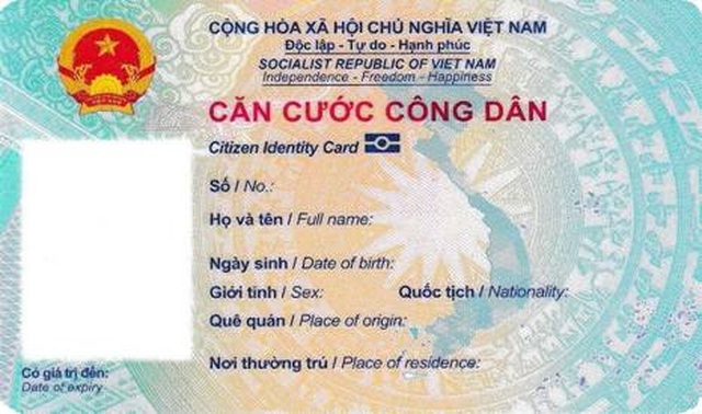 Mẫu thẻ căn cước công dân gắn chip chính thức Mẫu thẻ căn cước công dân gắn chip chính thức