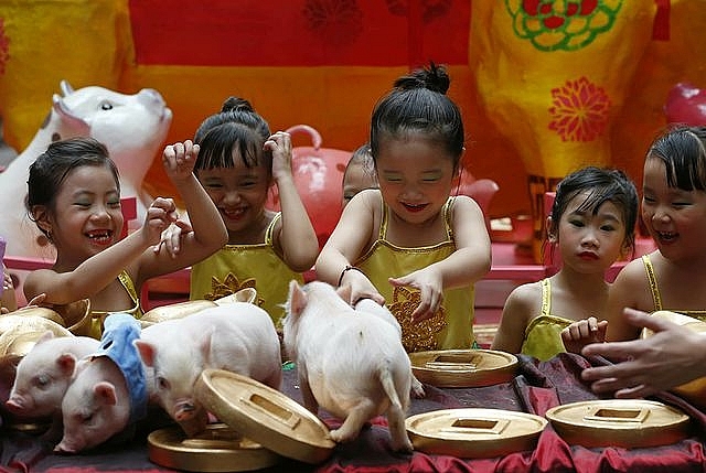 Các nước châu Á náo nức đón Tết âm lịch 2019 cac nuoc chau a ron rang don tet am lich 2019