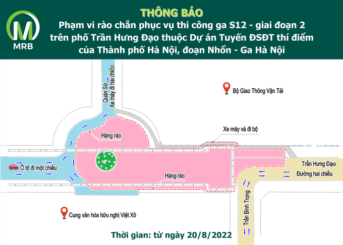 Hà Nội sắp rào đường Trần Hưng Đạo để thi công nhà ga metro  - 1