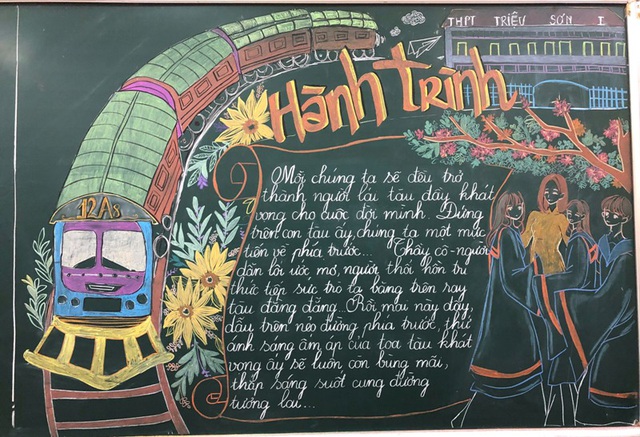 Độc đáo báo tường bằng... phấn vẽ trên bảng đen mừng Ngày Nhà giáo Việt Nam - 8