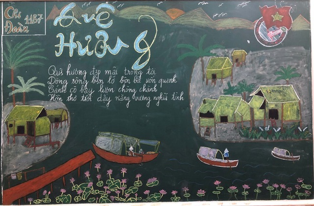 Độc đáo báo tường bằng... phấn vẽ trên bảng đen mừng Ngày Nhà giáo Việt Nam - 6