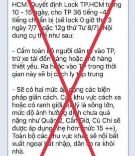 Bác bỏ tin giả "đóng cửa" TP Hồ Chí Minh 10-15 ngày - Vimarsana News