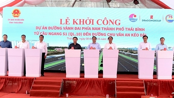 Thái Bình khởi công tuyến đường vành đai phía Nam thành phố trị giá gần 1.040 tỷ đồng