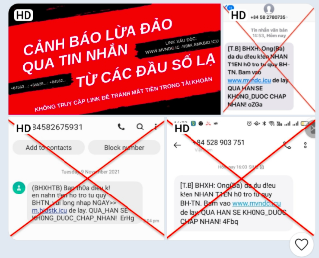 BHXH Việt Nam cảnh báo tin nhắn lừa đảo, nhận tiền hỗ trợ thất nghiệp