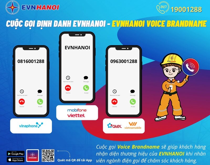EVNHANOI triển khai hệ thống định danh cuộc gọi để liên lạc với khách hàng