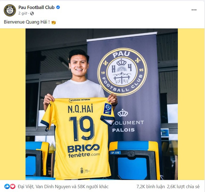 Cổ động viên Pau FC: Hy vọng Quang Hải sẽ chơi tốt như Victor Lobry - 1