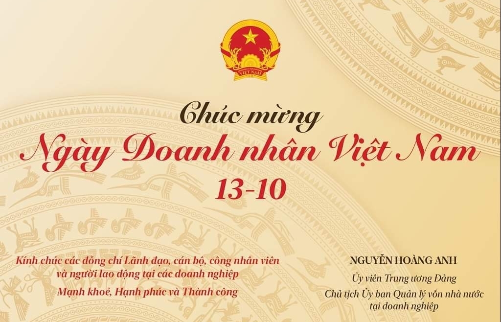 Chủ tịch Ủy ban Quản lý vốn nhà nước tại doanh nghiệp gửi Thư chúc mừng nhân Ngày Doanh nhân Việt Nam
