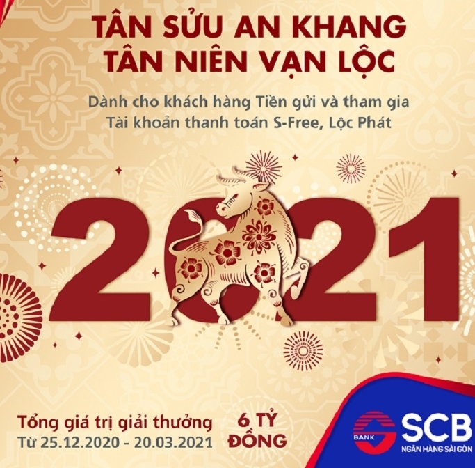 Tin nhanh ngân hàng ngày 26/12: SCB khuyến mại “Tân Sửu an khang – Tân niên vạn lộc” tổng giá trị giải thưởng 6 tỷ đồng