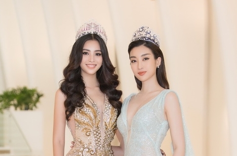 hoa hau tieu vy do my linh khoe nhan sac quyen ru trong su kien